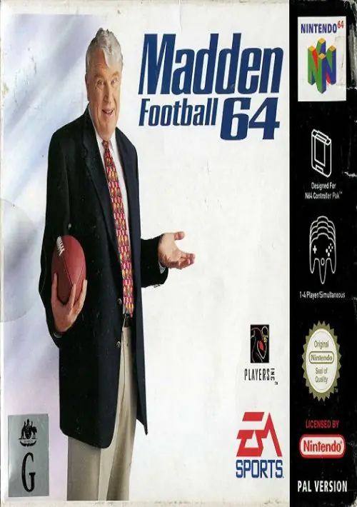 N64 - Madden Football 64 Nintendo 64 Complete #957